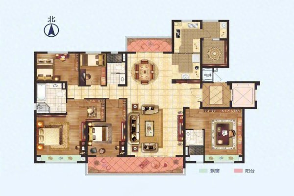 益丰配资 还有比这更经典的大户型吗？208.96㎡ 户型，将“舒适”与“格调”完美融合